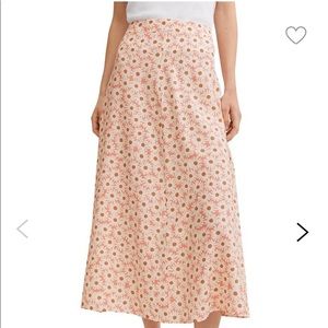 Mango daisy print midi skirt L